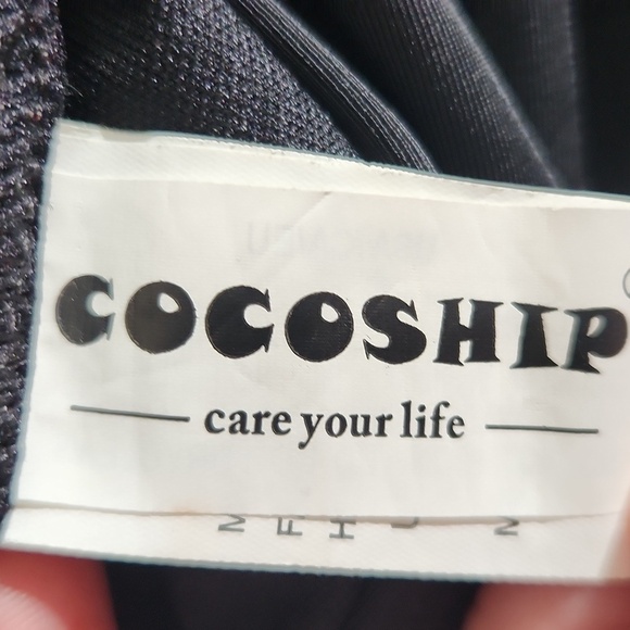 COCOSHIP Bikini Womens Size 16 black bottoms high rise runched - Picture 2 of 10